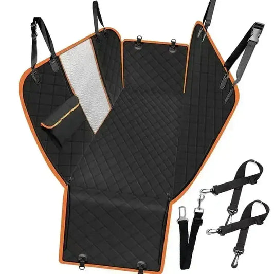 Waterproof Non-Slip Car Seat Cover Extender With Pockets, Side Flaps, Headrest Straps, Seat-Anchors, & Mesh Window