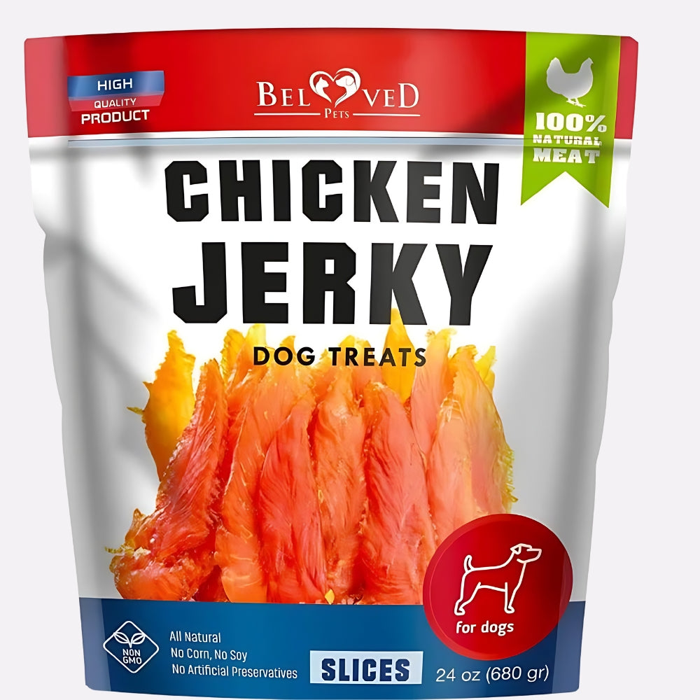 Chicken Jerky Dog Treats 1.5 Lb Human Grade Pet Snacks Grain Free Organic Meat All Natural High Protein Dried Strips Best Chews for Training Small & Large Dogs