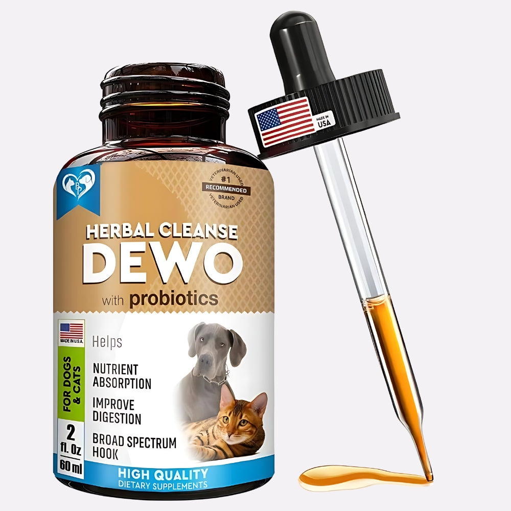 Dogs Natural Worm Treatment with Probiotic Liquid Herbal Medicine Prevention Medication Supplement Drops for Puppies for Daily Use with Pet Food