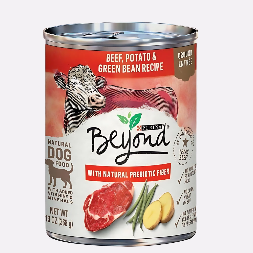 Purina Beyond Natural Wet Dog Food Pate Grain Free Beef Potato & Green Bean Recipe Ground Entree 13 oz Can