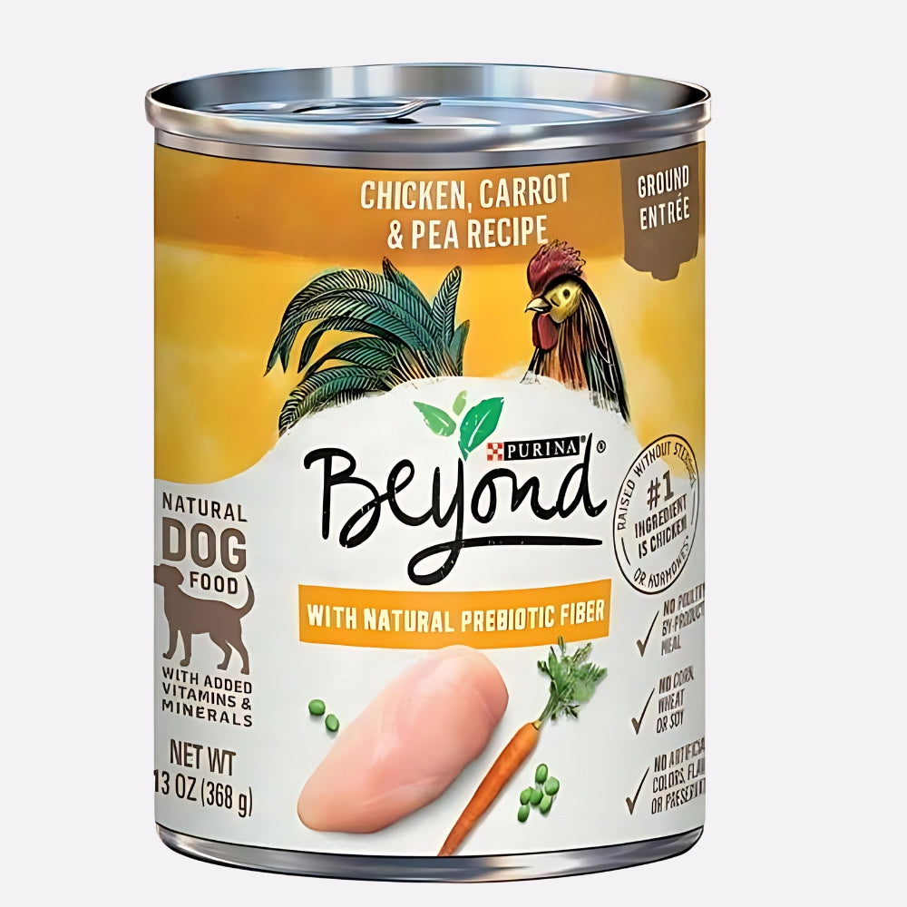 Purina Beyond Natural Wet Dog Food Pate Grain Free Chicken Carrot & Pea Recipe Ground Entree 13 oz Can