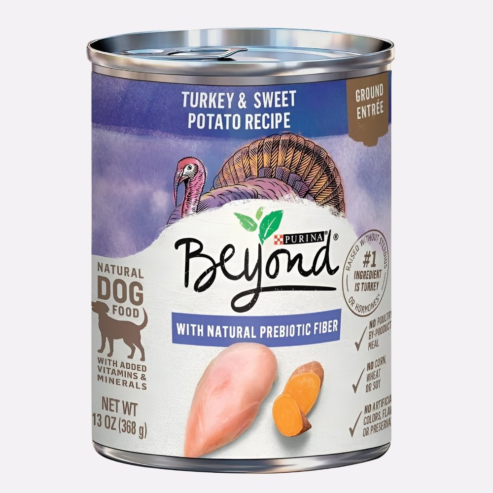 Purina Beyond Natural Wet Dog Food Pate Grain Free Turkey & Sweet Potato Recipe Ground Entree 13 oz. Can