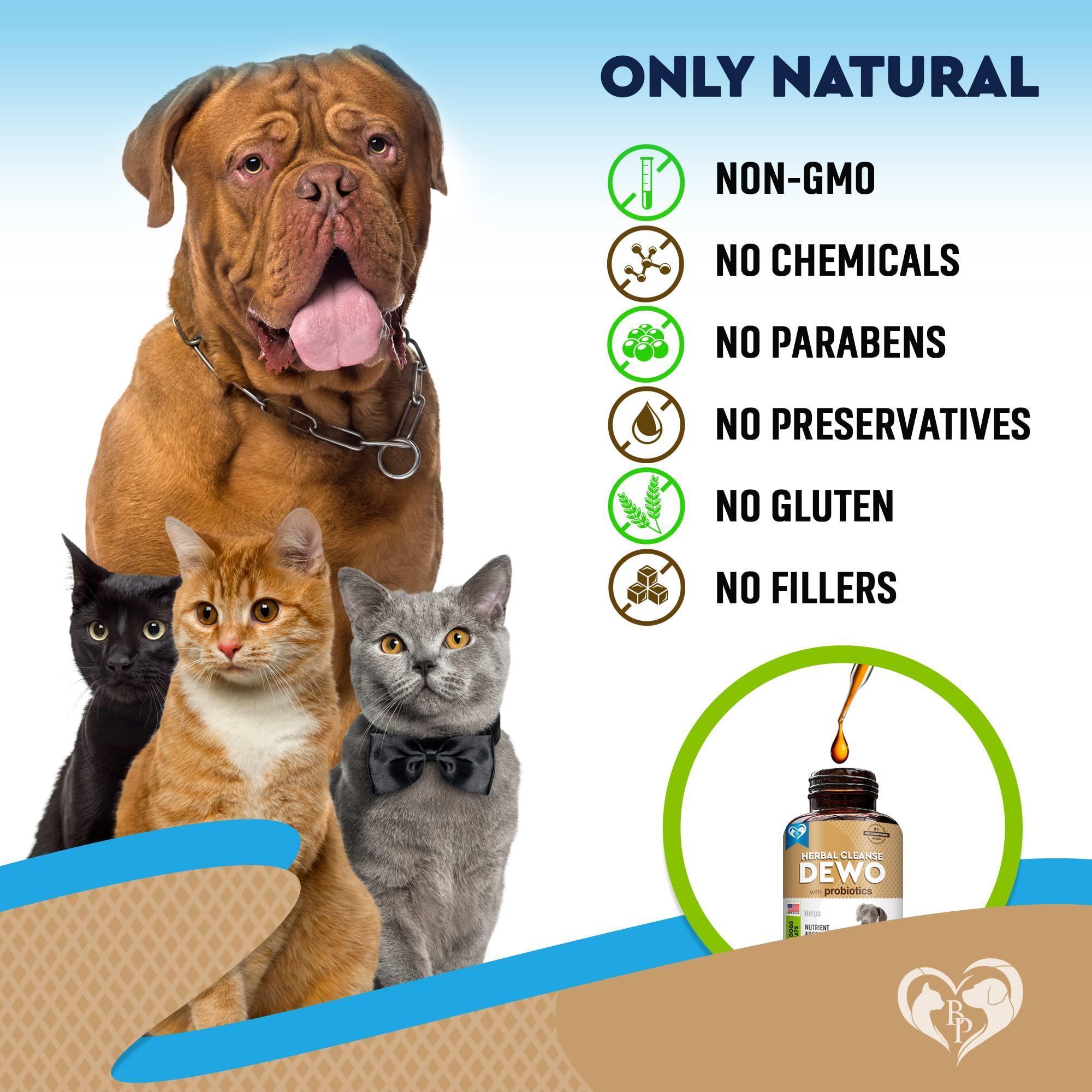 Dogs Natural Worm Treatment with Probiotic Liquid Herbal Medicine Prevention Medication Supplement Drops for Puppies for Daily Use with Pet Food