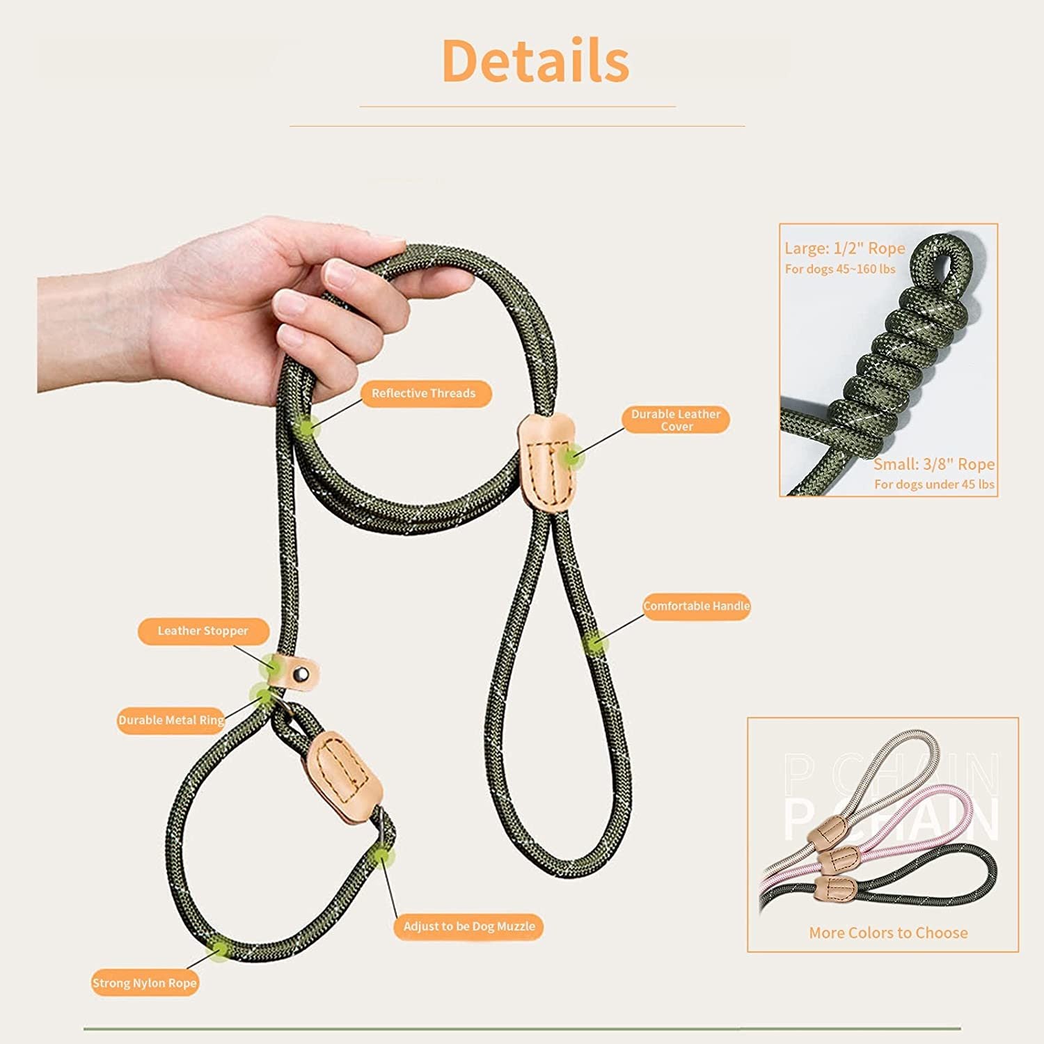 Dog Leash Durable Slip Training