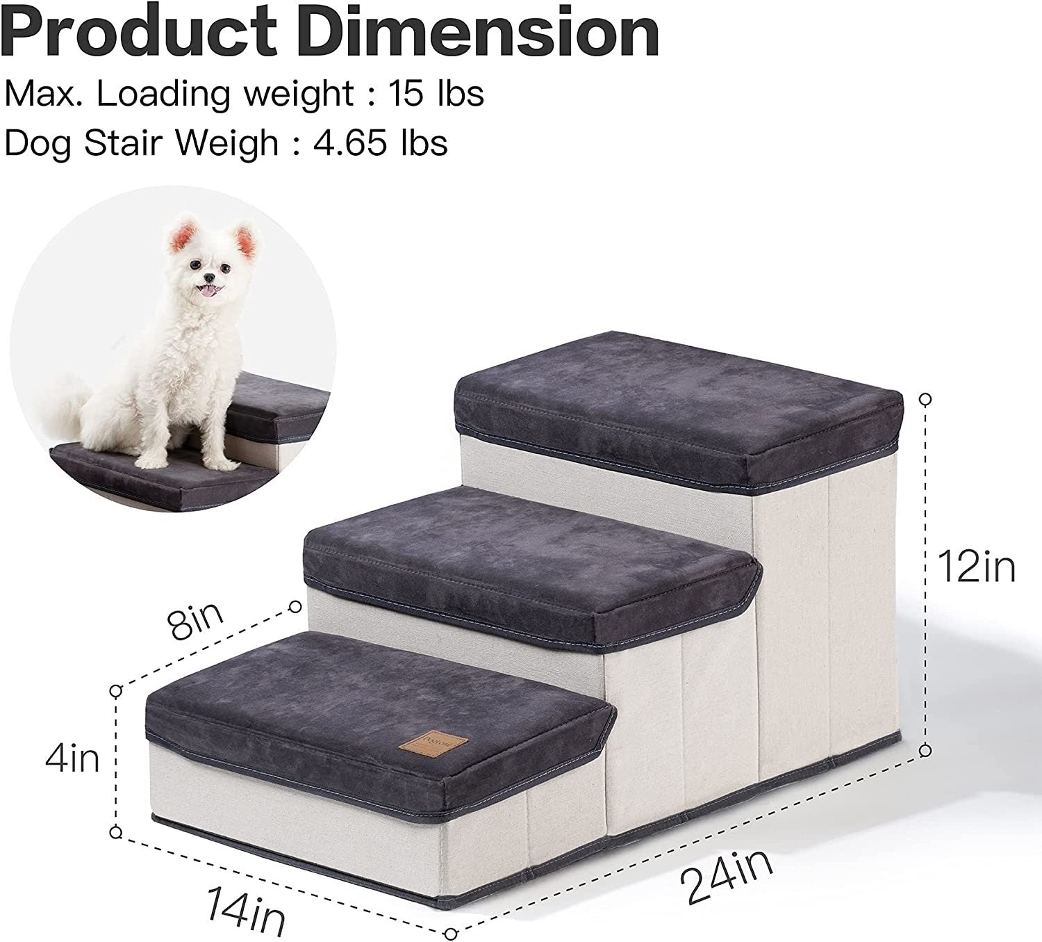 Mewoofun Dog Stairs for Small Dogs