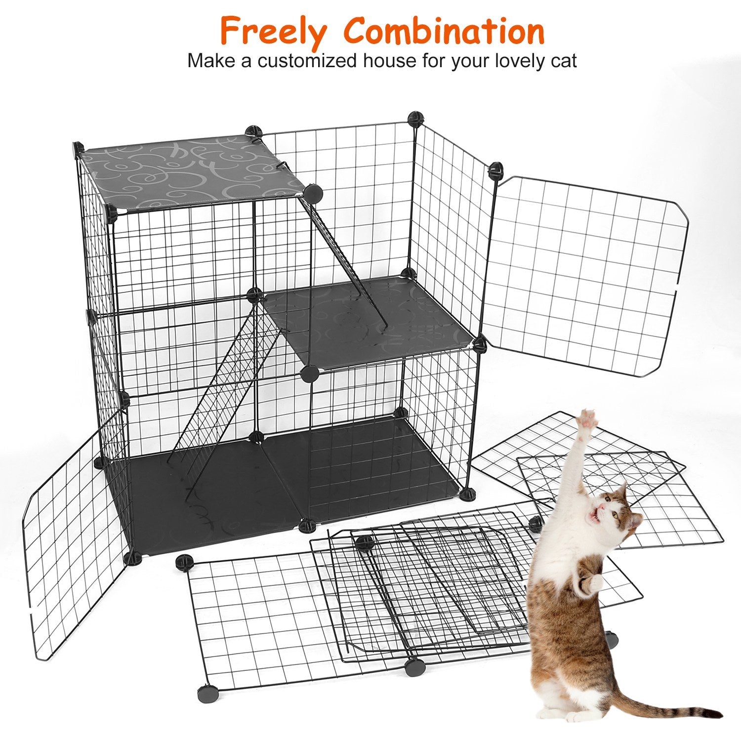 3 Tier Cat Playpen Cage Metal Indoor Cat