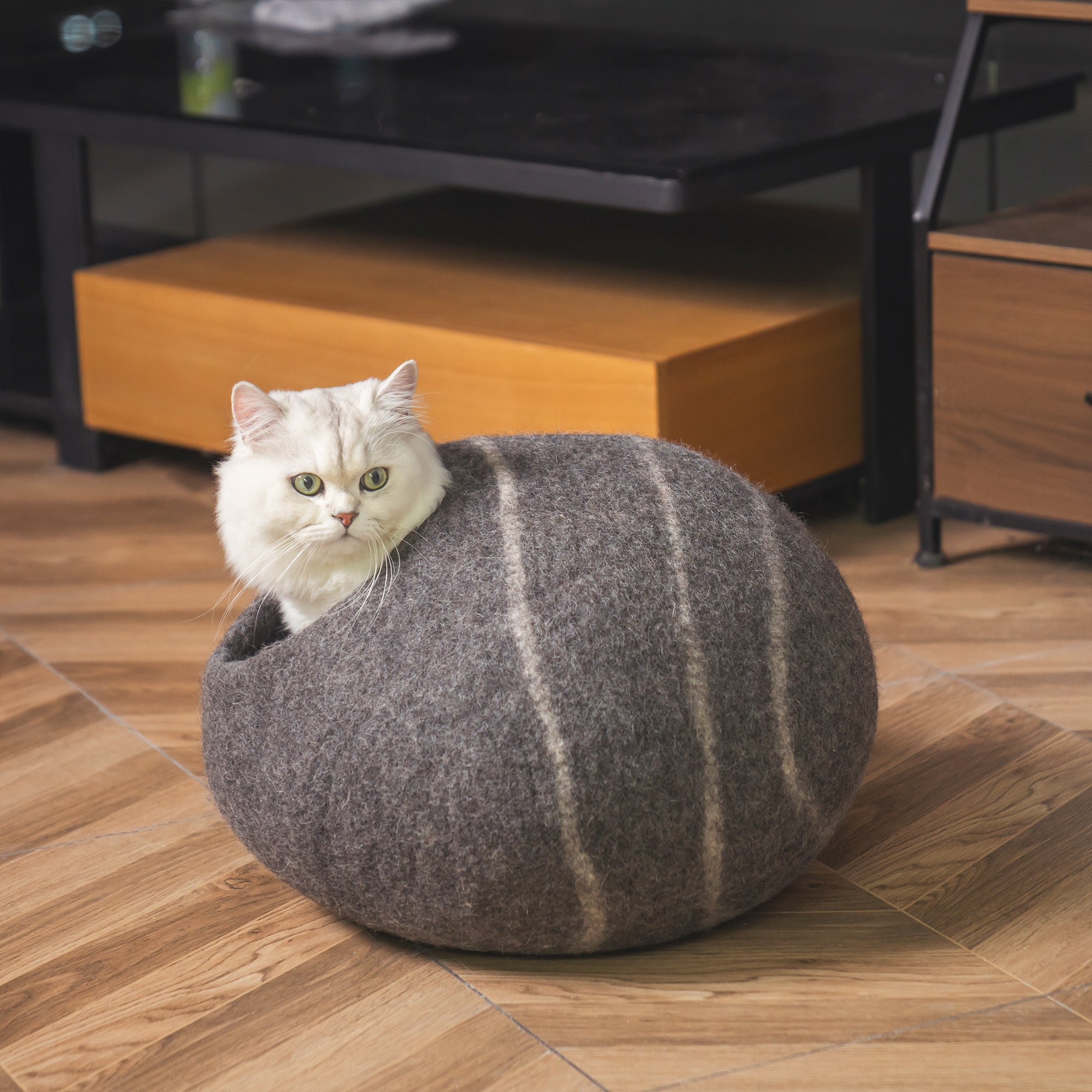 Cat Cave Bed -Handmade Wool Cat Bed